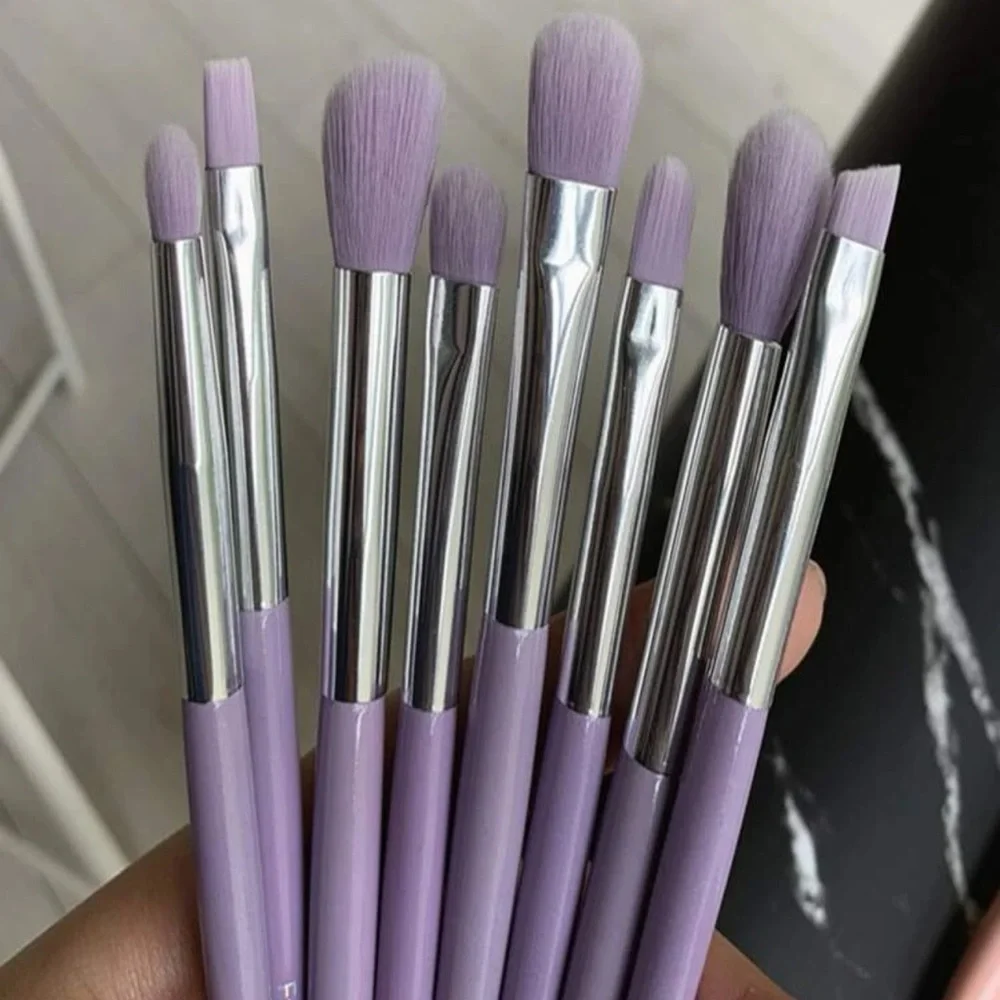 13 Piece Purple Makeup Brush Set + Pouch - Picture 2 of 2